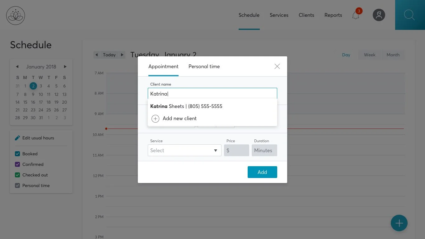 Adding an existing client